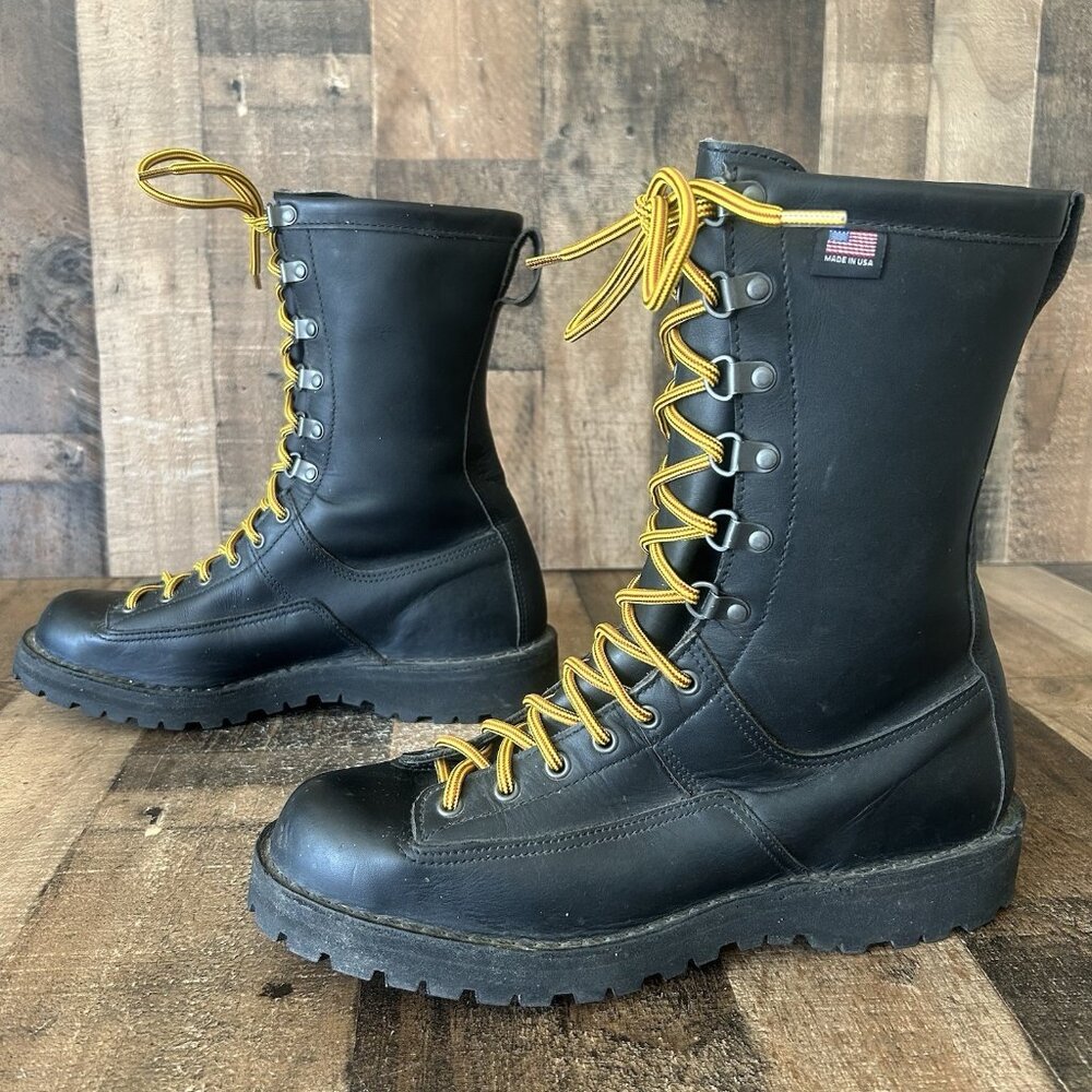 Danner Black Boots with Yellow Laces